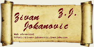 Živan Jokanović vizit kartica